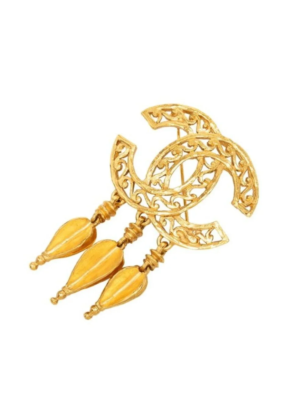 Chanel Vintage CC Logo Brooch Gold Plated